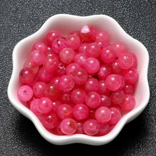 6–18 mm Farbverlauf-Acrylperlen, rund, Katzenauge, lose Abstandsperlen für die Schmuckherstellung, DIY, handgefertigtes Armband, Halskettenzubehör, 14–16 mm (10 Stück) von JMGDJ