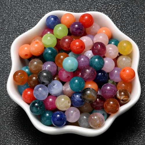 6–18 mm Farbverlauf-Acrylperlen, rund, Katzenauge, lose Abstandsperlen für die Schmuckherstellung, DIY, handgefertigtes Armband, Halskettenzubehör, 35–10 mm (50 Stück) von JMGDJ