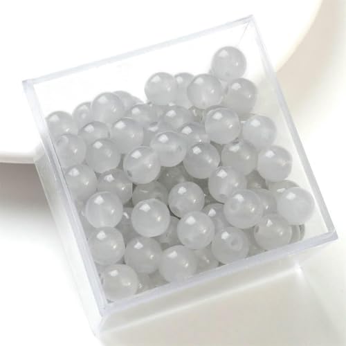 6 mm 8 mm runde, undurchsichtige Glasperlen, lose Abstandshalter, Schmuck, DIY, Herstellung von Armbändern, Halsketten, Ohrringen, Basteln, Großpackung, 50 Stück, GY-8 mm, 100 Stück von JMGDJ