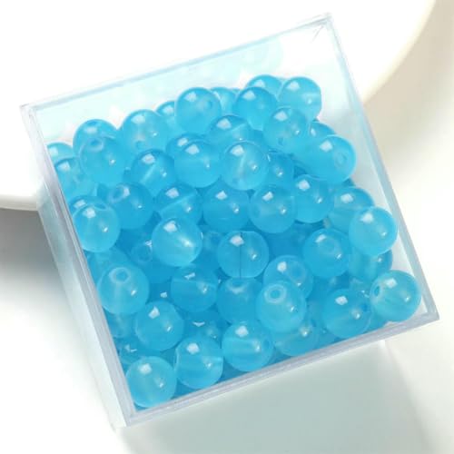 6 mm 8 mm runde, undurchsichtige Glasperlen, lose Abstandshalter, Schmuckherstellung, Armband, Halskette, Ohrringe, Basteln, Großpackung, 50 Stück, DBL-10 mm, 50 Stück von JMGDJ