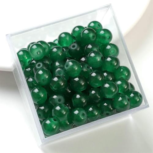 6 mm 8 mm runde, undurchsichtige Glasperlen, lose Abstandshalter, Schmuckherstellung, Armband, Halskette, Ohrringe, Basteln, Großpackung, 50 Stück, DGN, 4 mm, 100 Stück von JMGDJ