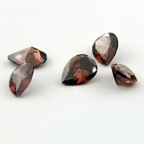 Birnenförmiger Zirkonia 5A, lose CZ-Steine, Grün, Meerblau, Kaffee, Rhodolith, Tansanit, Zirkon, Größe 3 x 5 – 10 x 12 mm, Kaffeefarbe, 4 x 6 mm, 50 Stück Birnenförmiger Zirkonia 5A, lose CZ-Steine, Grün, Meerblau, Kaffee, Rhodolith, Tansanit, Zirkon, Größe 3 x 5 – 10 x 12 mm, Kaffeefarbe, 4 x 6 mm, 50 Stück von JMGDJ