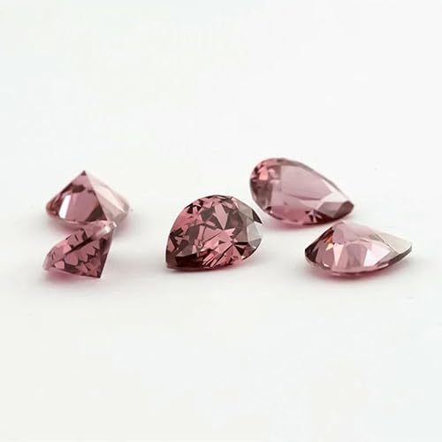 Birnenförmiger Zirkonia 5A, lose CZ-Steine, Grün, Meerblau, Kaffee, Rhodolith, Tansanit, Zirkon, Größe 3 x 5 – 10 x 12 mm, Rhodolith-Farbe, 7 x 9 mm, 10 Stück Birnenförmiger Zirkonia 5A, lose CZ-Steine, Grün, Meerblau, Kaffee, Rhodolith, Tansanit, Zirkon, Größe 3 x 5 – 10 x 12 mm, Rhodolith-Farbe, 7 x 9 mm, 10 Stück von JMGDJ