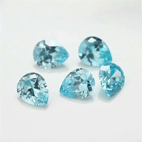 Birnenförmiger Zirkonia 5A, lose CZ-Steine, Grün, Seeblau, Kaffee, Rhodolith, Tansanit, Zirkon, Größe 3 x 5 – 10 x 12 mm, Seeblau, 6 x 8 mm, 50 Stück Birnenförmiger Zirkonia 5A, lose CZ-Steine, Grün, Seeblau, Kaffee, Rhodolith, Tansanit, Zirkon, Größe 3 x 5 – 10 x 12 mm, Seeblau, 6 x 8 mm, 50 Stück von JMGDJ