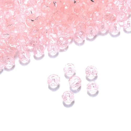 Dunkelrote 4/6 mm 40 Stück Rondelle Österreichische facettierte Kristallglasperlen Runde lose Abstandsperlen für die Schmuckherstellung-Rosa-6 mm (40 Stück) von JMGDJ