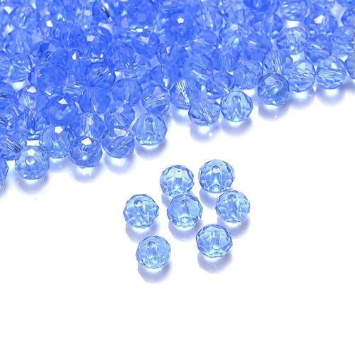 Dunkelrote 4/6 mm 40 Stück Rondelle Österreichische facettierte Kristallglasperlen Runde lose Abstandsperlen für die Schmuckherstellung-blau-6 mm (40 Stück) von JMGDJ
