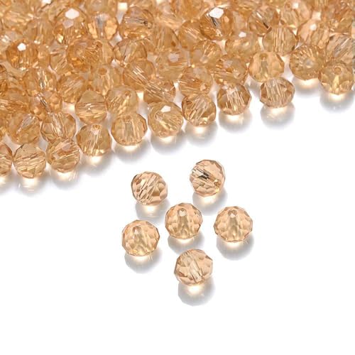 Dunkelrote 4/6 mm 40 Stück Rondelle Österreichische facettierte Kristallglasperlen Runde lose Abstandsperlen zur Schmuckherstellung - Gold-Champagner - 4,0 mm (120 Stück) von JMGDJ