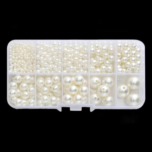 Hochwertige 3–14 mm Acryl-Imitationsperlen – 800-teiliges DIY-Schmuckherstellungsset (Halskette/Armband/Kunsthandwerksdekoration) – IV von JMGDJ