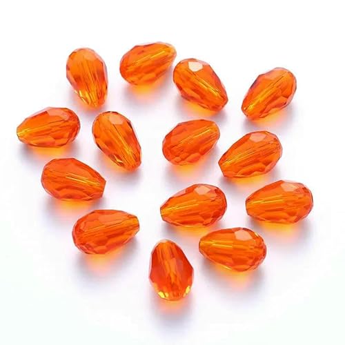 Kristallperlen in Tropfenform, Glas, 6 x 8 mm, 8 x 10 mm, lose, runde Abstandsperlen für die Schmuckherstellung, DIY, 24 Farben, Orange, 8 x 10 mm, 60 Stück Kristallperlen in Tropfenform, Glas, 6 x 8 mm, 8 x 10 mm, lose, runde Abstandsperlen für die Schmuckherstellung, DIY, 24 Farben, Orange, 8 x 10 mm, 60 Stück von JMGDJ