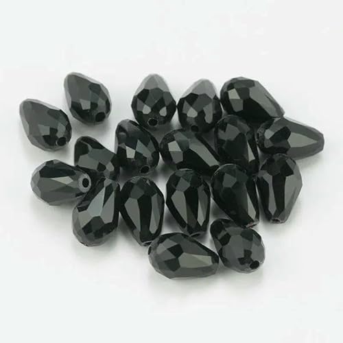 Kristallperlen in Tropfenform, Glas, 6 x 8 mm, 8 x 10 mm, lose, runde Abstandsperlen für die Schmuckherstellung, DIY, 24 Farben, Schwarz, 6 x 8 mm, 70 Stück Kristallperlen in Tropfenform, Glas, 6 x 8 mm, 8 x 10 mm, lose, runde Abstandsperlen für die Schmuckherstellung, DIY, 24 Farben, Schwarz, 6 x 8 mm, 70 Stück von JMGDJ