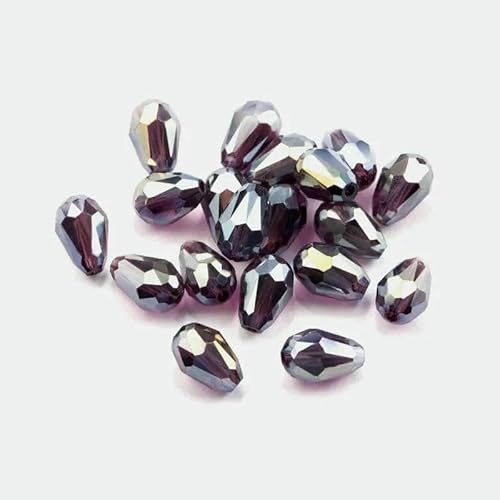 Kristallperlen in Tropfenform, Glas, 6 x 8 mm, 8 x 10 mm, lose, runde Abstandsperlen für die Schmuckherstellung, DIY, 24 Farben, Violett ab, 8 x 10 mm, 60 Stück Kristallperlen in Tropfenform, Glas, 6 x 8 mm, 8 x 10 mm, lose, runde Abstandsperlen für die Schmuckherstellung, DIY, 24 Farben, Violett ab, 8 x 10 mm, 60 Stück von JMGDJ