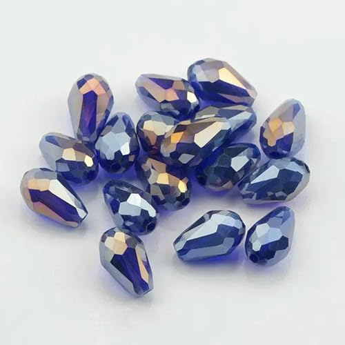 Kristallperlen in Tropfenform, Glas, 6 x 8 mm, 8 x 10 mm, lose, runde Abstandsperlen für die Schmuckherstellung, DIY, 24 Farben, dunkelblau ab, 6 x 8 mm, 70 Stück Kristallperlen in Tropfenform, Glas, 6 x 8 mm, 8 x 10 mm, lose, runde Abstandsperlen für die Schmuckherstellung, DIY, 24 Farben, dunkelblau ab, 6 x 8 mm, 70 Stück von JMGDJ