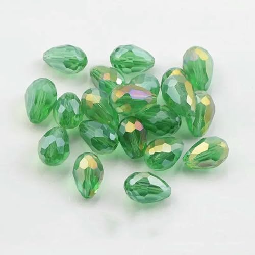 Kristallperlen in Tropfenform, Glas, 6 x 8 mm, 8 x 10 mm, lose, runde Abstandsperlen für die Schmuckherstellung, DIY, 24 Farben, grün ab, 8 x 10 mm, 60 Stück Kristallperlen in Tropfenform, Glas, 6 x 8 mm, 8 x 10 mm, lose, runde Abstandsperlen für die Schmuckherstellung, DIY, 24 Farben, grün ab, 8 x 10 mm, 60 Stück von JMGDJ