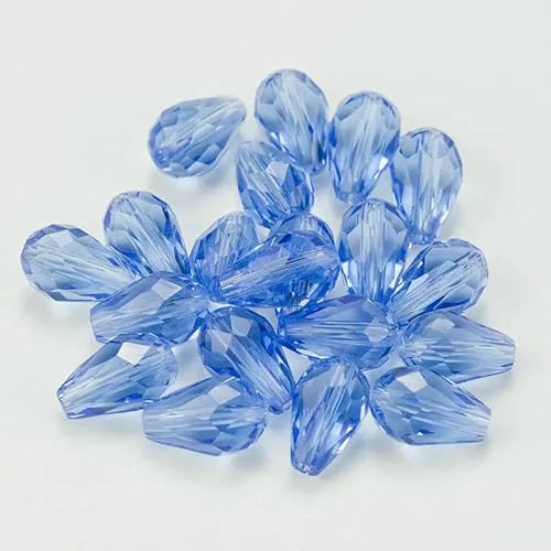 Kristallperlen in Tropfenform, Glas, 6 x 8 mm, 8 x 10 mm, lose, runde Abstandsperlen für die Schmuckherstellung, DIY, 24 Farben, hellblau, 8 x 10 mm, 60 Stück Kristallperlen in Tropfenform, Glas, 6 x 8 mm, 8 x 10 mm, lose, runde Abstandsperlen für die Schmuckherstellung, DIY, 24 Farben, hellblau, 8 x 10 mm, 60 Stück von JMGDJ