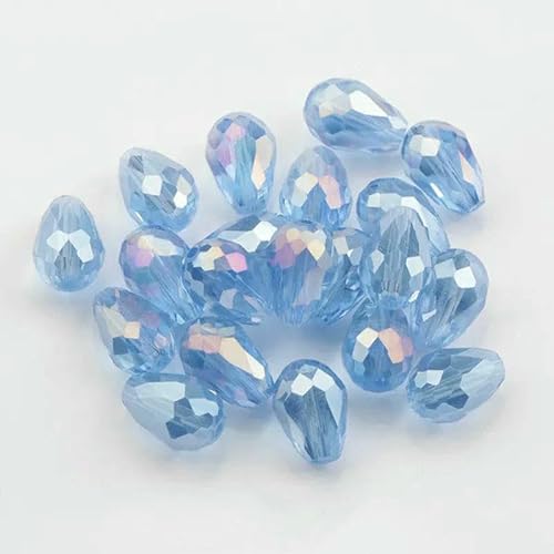 Kristallperlen in Tropfenform, Glas, 6 x 8 mm, 8 x 10 mm, lose, runde Abstandsperlen für die Schmuckherstellung, DIY, 24 Farben, hellblau ab, 8 x 10 mm, 60 Stück Kristallperlen in Tropfenform, Glas, 6 x 8 mm, 8 x 10 mm, lose, runde Abstandsperlen für die Schmuckherstellung, DIY, 24 Farben, hellblau ab, 8 x 10 mm, 60 Stück von JMGDJ