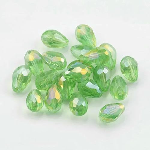Kristallperlen in Tropfenform, Glas, 6 x 8 mm, 8 x 10 mm, lose, runde Abstandsperlen für die Schmuckherstellung, DIY, 24 Farben, hellgrün ab, 6 x 8 mm, 70 Stück Kristallperlen in Tropfenform, Glas, 6 x 8 mm, 8 x 10 mm, lose, runde Abstandsperlen für die Schmuckherstellung, DIY, 24 Farben, hellgrün ab, 6 x 8 mm, 70 Stück von JMGDJ