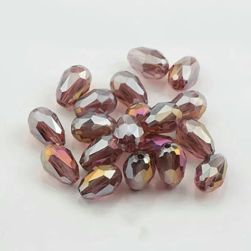 Kristallperlen in Tropfenform, Glas, 6 x 8 mm, 8 x 10 mm, lose, runde Abstandsperlen für die Schmuckherstellung, DIY, 24 Farben, lila ab, 8 x 10 mm, 60 Stück Kristallperlen in Tropfenform, Glas, 6 x 8 mm, 8 x 10 mm, lose, runde Abstandsperlen für die Schmuckherstellung, DIY, 24 Farben, lila ab, 8 x 10 mm, 60 Stück von JMGDJ
