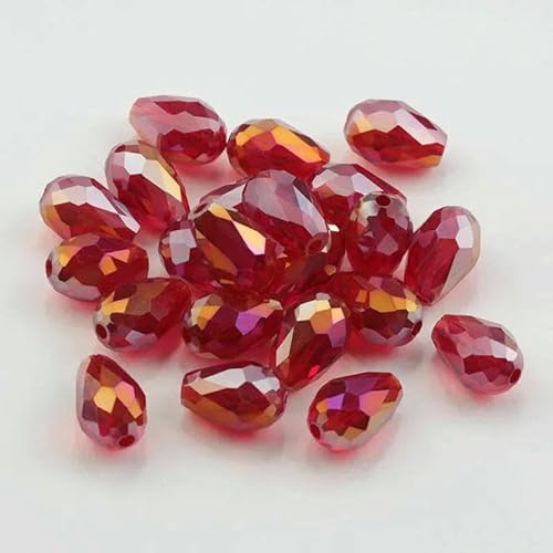 Kristallperlen in Tropfenform, Glas, 6 x 8 mm, 8 x 10 mm, lose, runde Abstandsperlen für die Schmuckherstellung, DIY, 24 Farben, siam ab, 8 x 10 mm, 60 Stück Kristallperlen in Tropfenform, Glas, 6 x 8 mm, 8 x 10 mm, lose, runde Abstandsperlen für die Schmuckherstellung, DIY, 24 Farben, siam ab, 8 x 10 mm, 60 Stück von JMGDJ