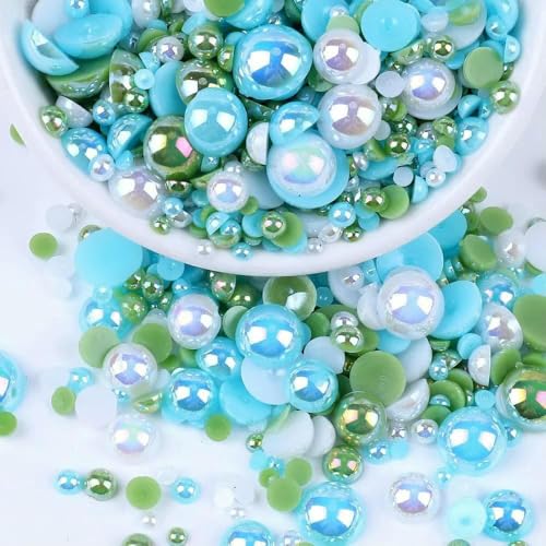 Mix Color AB Halbrunde ABS-Perlen Perlen Flatback für DIY Nageldekor Schmuckherstellung F0104-Mix 4-3-10 mm 10 g Mix Color AB Halbrunde ABS-Perlen Perlen Flatback für DIY Nageldekor Schmuckherstellung F0104-Mix 4-3-10 mm 10 g von JMGDJ