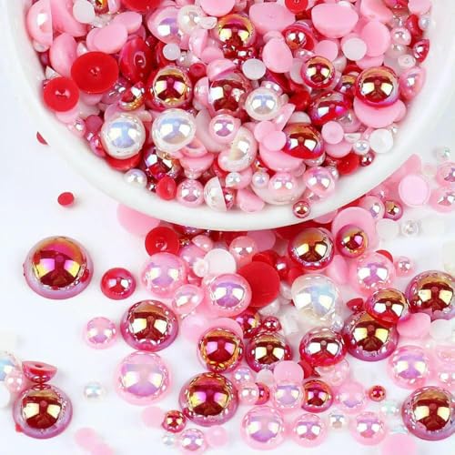 Mix Color AB Halbrunde ABS-Perlen Perlen Flatback für DIY Nageldekor Schmuckherstellung F0104-Mix 5-3-10 mm 10 g Mix Color AB Halbrunde ABS-Perlen Perlen Flatback für DIY Nageldekor Schmuckherstellung F0104-Mix 5-3-10 mm 10 g von JMGDJ