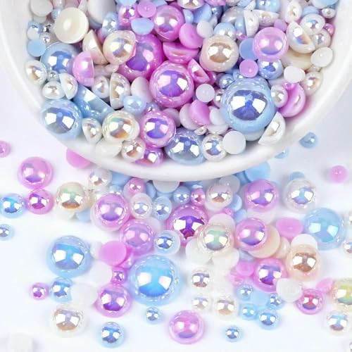 Mix Color AB Halbrunde ABS-Perlen Perlen Flatback für DIY Nageldekor Schmuckherstellung F0104-Mix 6-3-10 mm 10 g Mix Color AB Halbrunde ABS-Perlen Perlen Flatback für DIY Nageldekor Schmuckherstellung F0104-Mix 6-3-10 mm 10 g von JMGDJ