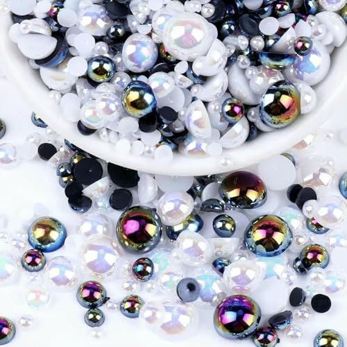 Mix Color AB Halbrunde ABS-Perlen Perlen Flatback für DIY Nageldekor Schmuckherstellung F0104-Mix 7-3-10 mm 10 g Mix Color AB Halbrunde ABS-Perlen Perlen Flatback für DIY Nageldekor Schmuckherstellung F0104-Mix 7-3-10 mm 10 g von JMGDJ