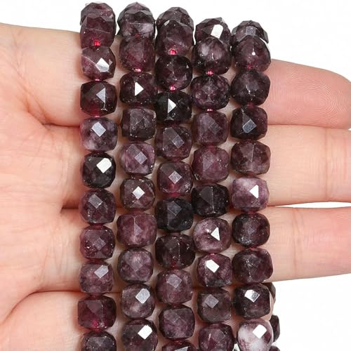 Natürliche Amethystperlen, 7–8 mm, facettiert, quadratisch, Würfel, geometrische Form, lose Perlen zur Schmuckherstellung, DIY-Zubehör, Granat, 7–8 mm, 22 Stück Natürliche Amethystperlen, 7–8 mm, facettiert, quadratisch, Würfel, geometrische Form, lose Perlen zur Schmuckherstellung, DIY-Zubehör, Granat, 7–8 mm, 22 Stück von JMGDJ