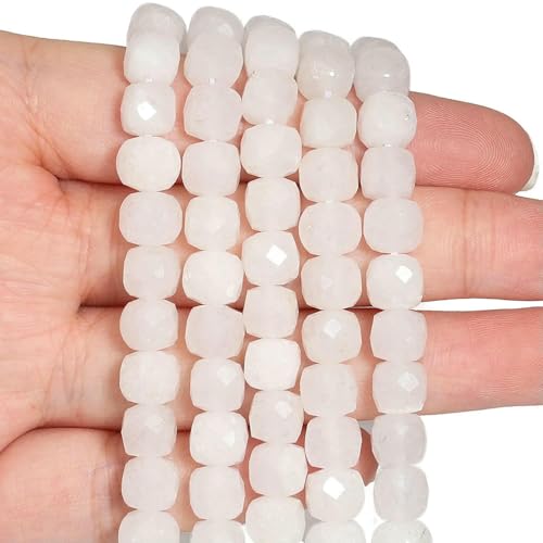 Natürliche Amethystperlen, 7–8 mm, facettiert, quadratisch, würfelförmig, geometrische Form, lose Perlen zur Schmuckherstellung, DIY-Zubehör, weiße Jade, 7–8 mm, 22 Stück Natürliche Amethystperlen, 7–8 mm, facettiert, quadratisch, würfelförmig, geometrische Form, lose Perlen zur Schmuckherstellung, DIY-Zubehör, weiße Jade, 7–8 mm, 22 Stück von JMGDJ