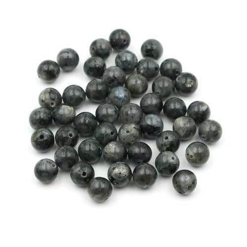 Natürliche runde Tigerauge-Amazonit-Amethyst-Achat-Jaspis-Granat-Abstandshalter-lose Steinperlen für die Schmuckherstellung, DIY-Armbandbasteln – Schwarzer Labradorit – 10 m Natürliche runde Tigerauge-Amazonit-Amethyst-Achat-Jaspis-Granat-Abstandshalter-lose Steinperlen für die Schmuckherstellung, DIY-Armbandbasteln – Schwarzer Labradorit – 10 m von JMGDJ