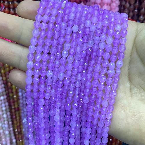 Naturstein, facettiert, oval, 5 x 6 mm, rosa Aventurin, lose Abstandsperlen für Schmuckherstellung, DIY-Ohrringe, Armbänder, Charms, Zubehör – Eislavendel – 5 x 6 mm, 27–29 Stück von JMGDJ