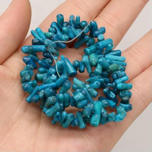 Naturstein-Korallenperlen, unregelmäßige Form, lose Perlen, Isolationsperlen für die Schmuckherstellung, DIY, für Armband-Halsketten-Zubehör, Blau, 6 x 12 mm Naturstein-Korallenperlen, unregelmäßige Form, lose Perlen, Isolationsperlen für die Schmuckherstellung, DIY, für Armband-Halsketten-Zubehör, Blau, 6 x 12 mm von JMGDJ