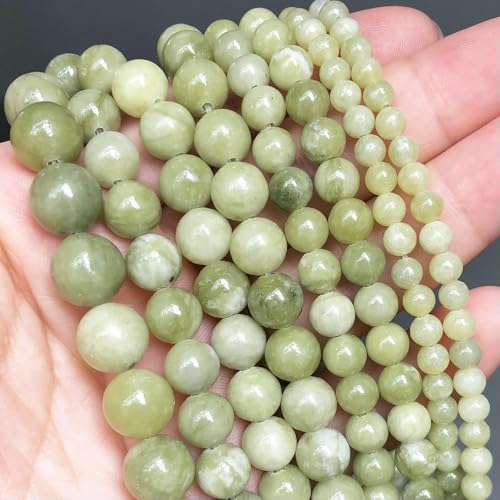 Naturstein-Perlen aus dunkelblauem Chalcedon-Jade, rund, lose Abstandsperlen zur Schmuckherstellung, 4/6/8/10/12 mm, DIY, handgefertigte Armbänder – China Jade – 6 mm (ca. 62 Stück) von JMGDJ