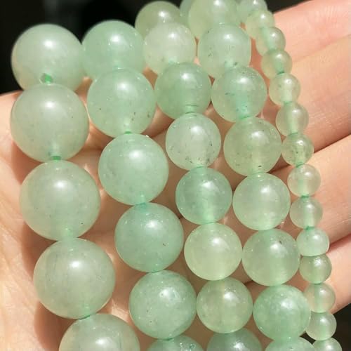 Naturstein-Perlen aus dunkelblauem Chalcedon und Jade, rund, lose Abstandsperlen zur Schmuckherstellung, 4/6/8/10/12 mm, handgefertigte Armbänder zum Selbermachen – grüner Aventurin – 8 mm (ca. 46 Naturstein-Perlen aus dunkelblauem Chalcedon und Jade, rund, lose Abstandsperlen zur Schmuckherstellung, 4/6/8/10/12 mm, handgefertigte Armbänder zum Selbermachen – grüner Aventurin – 8 mm (ca. 46 von JMGDJ