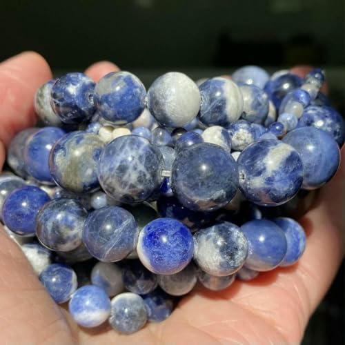 Natursteinperlen, 4, 6, 8, 10 mm, Tigerauge, Lava, Amazonit, Türkis, Achat, Jaspis, Perlen zur Schmuckherstellung, DIY-Armband, Halskette, Sodalith, 6 mm, 59 bis 61 Stück Natursteinperlen, 4, 6, 8, 10 mm, Tigerauge, Lava, Amazonit, Türkis, Achat, Jaspis, Perlen zur Schmuckherstellung, DIY-Armband, Halskette, Sodalith, 6 mm, 59 bis 61 Stück von JMGDJ