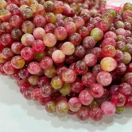 Optimieren Sie Wassermelonen-Turmalin-Kristall-Natursteinperlen, DIY-Schmuckzubehör, 6 mm, 8 mm, 10 mm, lose Kristallperlen – Wassermelone optimieren – 6 mm von JMGDJ