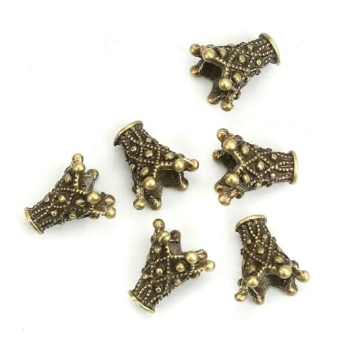 Perlenkappen aus Zinklegierung, Blume, Antik-Silber (passende Perlengröße: 10 mm Durchmesser), für DIY-Schmuck, 13 x 13,0 mm, 10/20 Stück – 20 Stück von JMGDJ