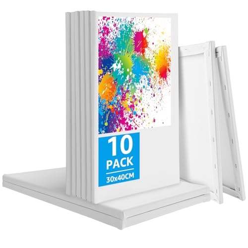 JMIATRY 10 Stück Leinwand 30x40cm, Leinwand zum Bemalen, Weiße Leinwand auf Keilrahmen für Kunst & Handwerk JMIATRY 10 Stück Leinwand 30x40cm, Leinwand zum Bemalen, Weiße Leinwand auf Keilrahmen für Kunst & Handwerk von JMIATRY