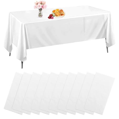 JMIATRY 10 Stück Tischdecke Weiß, 137x274cm Biertisch Tischdecke, Plastik Tischdecken für Picknick, BBQ, Party, Geburtstag, Hochzeit, Bankett JMIATRY 10 Stück Tischdecke Weiß, 137x274cm Biertisch Tischdecke, Plastik Tischdecken für Picknick, BBQ, Party, Geburtstag, Hochzeit, Bankett von JMIATRY