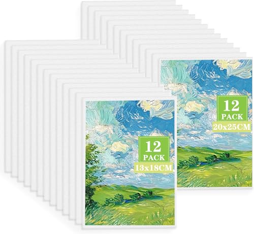 JMIATRY 24 Stück Leinwand zum Bemalen, Keilrahmen 13x18CM, 20x25CM Leinwände auf Keilrahmen für Acryl ölfarben Anfänger Studentin Künstlerin JMIATRY 24 Stück Leinwand zum Bemalen, Keilrahmen 13x18CM, 20x25CM Leinwände auf Keilrahmen für Acryl ölfarben Anfänger Studentin Künstlerin von JMIATRY