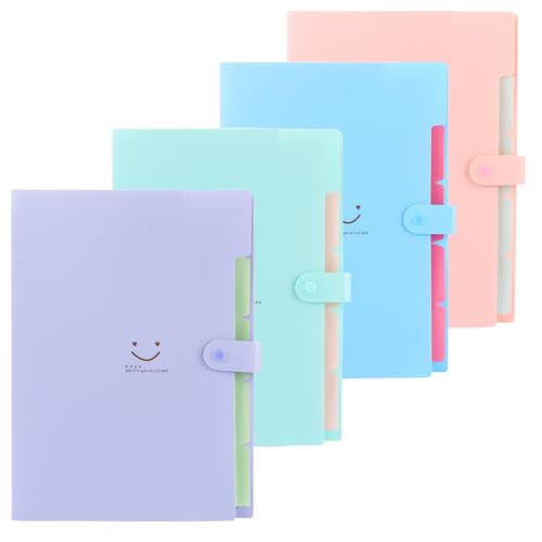 JMIATRY 4 Stück Dokumentenmappe A4, Fächermappe A4, Sammelmappe A4 Mappe mit Fächern für Haus,Schule und Arbeitsreise JMIATRY 4 Stück Dokumentenmappe A4, Fächermappe A4, Sammelmappe A4 Mappe mit Fächern für Haus,Schule und Arbeitsreise von JMIATRY