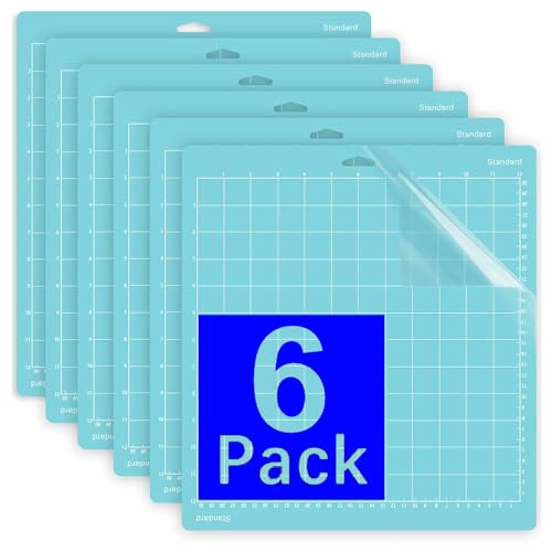 JMIATRY 6 Stück Cricut Schneidematte 12X12in, Schneidematte für Cricut, Blau Schneidunterlage für Bastelprojekte von JMIATRY