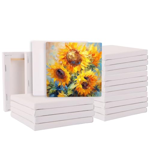 JMIATRY Mini Leinwand 10x10cm, 20 Stück Leinwand zum Bemalen, Weiße Leinwand auf Keilrahmen für Kunst & Handwerk JMIATRY Mini Leinwand 10x10cm, 20 Stück Leinwand zum Bemalen, Weiße Leinwand auf Keilrahmen für Kunst & Handwerk von JMIATRY