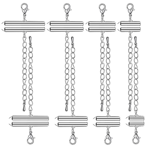 16 Paar weiß-goldene Endverschlüsse zum Aufschieben, Rohrschieber, Quetschschnurenden mit Twist-Verlängerungsketten, Biegeringe und Karabinerverschlüsse für mehrsträngige Halsketten, Armbänder 16 Paar weiß-goldene Endverschlüsse zum Aufschieben, Rohrschieber, Quetschschnurenden mit Twist-Verlängerungsketten, Biegeringe und Karabinerverschlüsse für mehrsträngige Halsketten, Armbänder von JMKTOOL