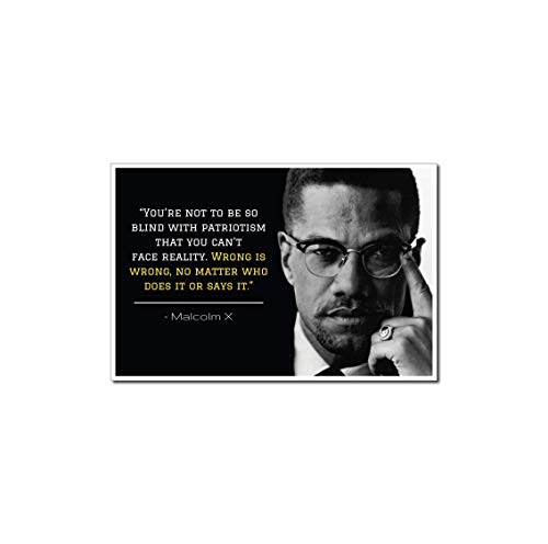 Malcolm X-Poster mit Zitat "You're not to be so blind with patriotism that you can't face reality Wrong is wrong." Motivierend, pädagogisch, inspirierend, 30,5 x 45,7 cm, CAP0076 von JMM Industries