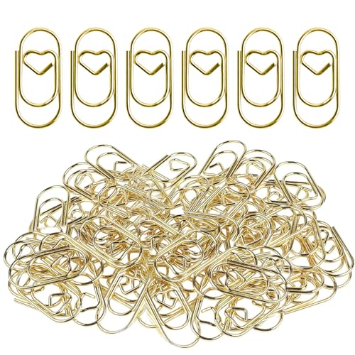 Büroklammern Herz Gold 200 Stück Büroklammer Papierklammern Herz Metall Büroklammern Motiv Klein für Büro Schule Hochzeit Büroklammern Herz Gold 200 Stück Büroklammer Papierklammern Herz Metall Büroklammern Motiv Klein für Büro Schule Hochzeit von JMOOT