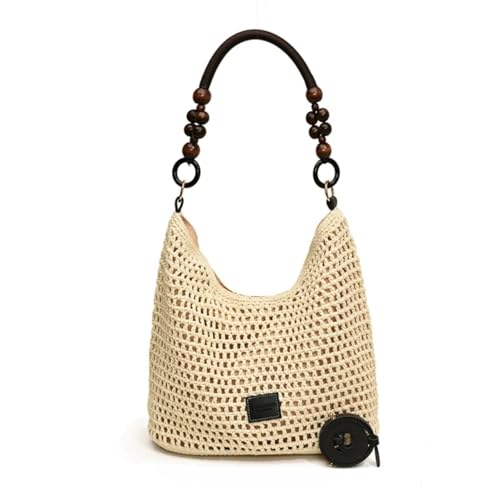 Gehäkelte Tasche Gehäkelte Tragetasche for Damen, Netzstoff, for den Strand, Sommer, Umhängetasche, verstellbarer Riemen, Handtasche mit großer Kapazität, Hobo-Tasche for Reisen und Urlaub(Black,S 33x Gehäkelte Tasche Gehäkelte Tragetasche for Damen, Netzstoff, for den Strand, Sommer, Umhängetasche, verstellbarer Riemen, Handtasche mit großer Kapazität, Hobo-Tasche for Reisen und Urlaub(Black,S 33x von JMORCO