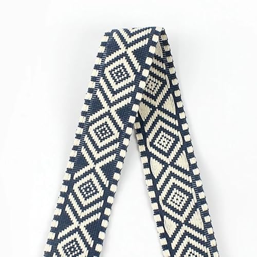JMORCO Gurtband 5 Meter 38 mm buntes Jacquard-Baumwoll-Gurtband, Canvas-Riemen, Taschen-Schultergurt, Kleidungsband, Nähzubehör (Color : RD603- Deep Blue) von JMORCO