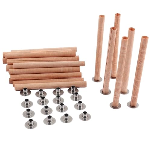 JMORCO Kerzendocht 10 Stück 6 mm 8 mm 10 mm 15 mm zylindrischer Holzdocht mit Haltelasche for die Herstellung von Kerzen, handgefertigt, Sojawachsdocht(6x70mm) von JMORCO