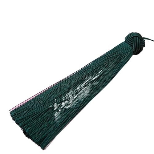 Quaste Für Lesezeichen 14 cm Lange Quasten, handgefertigt, seidig, for Schmuckherstellung, Basteln, DIY, Lesezeichenzubehör(BlackishGreen,20pcs) von JMORCO