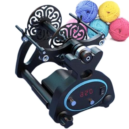 JMOUZHG Automatische Garnwickelmaschine, elektrisches Spinnrad für Garn, Garnwolle, Kugelwickler mit Display und Fußschalter, stufenlose Geschwindigkeit (B) von JMOUZHG